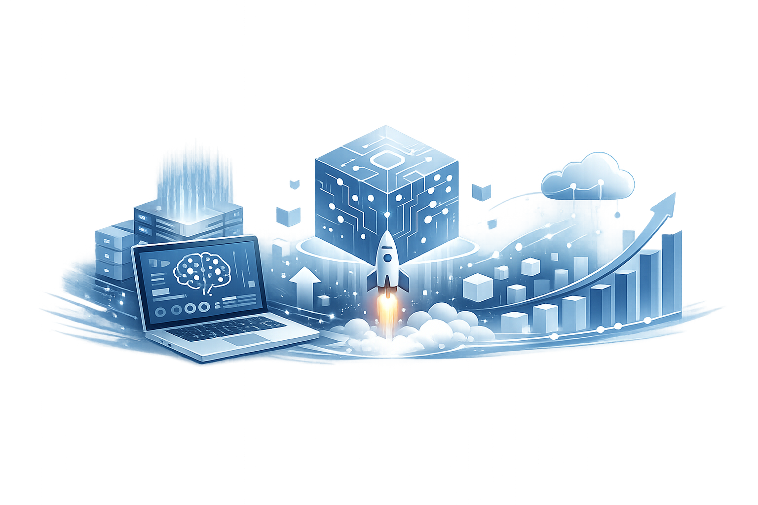 AI 创业团队场景配图